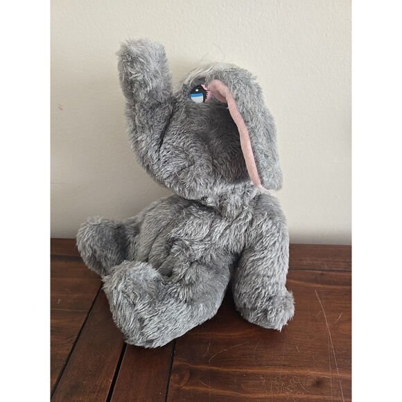 Haan Crafts Plush Elephant UNIQUE Vintage Handmade Stuffed 14" RARE Laid Back! - Picture 3 of 6